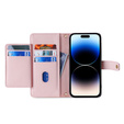 Откидной чехол для iPhone 14 Pro Max, Wallet Zipper Pocket, розовый