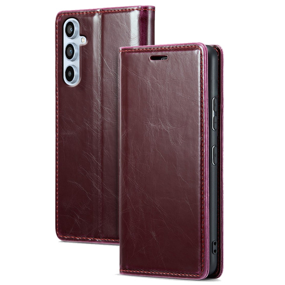 Откидной чехол для Samsung Galaxy A54, ERBORD Waxy Wallet, красный