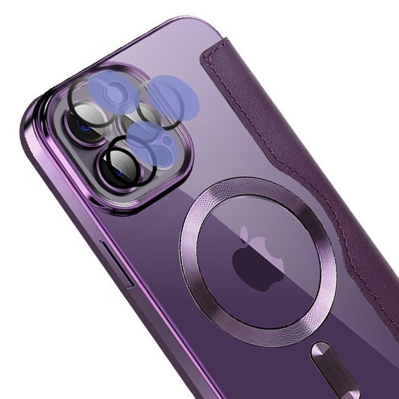 Чохол-книжка для iPhone 12 Pro Max, RFID Wallet MagSafe CamShield, фіолетовий