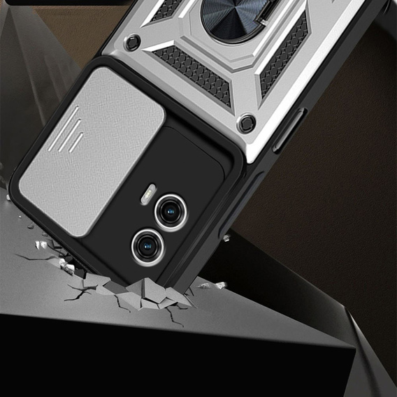 Чехол NOX Camera Slide Motorola Moto G53 5G, CamShield Slide, серебро