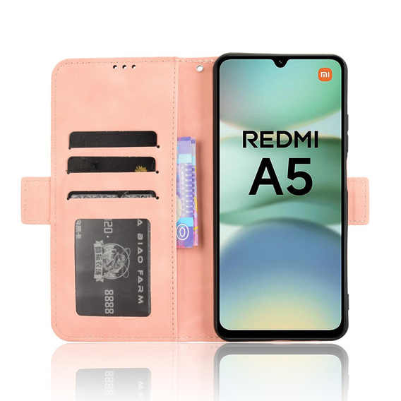 Футляр з клапаном для Xiaomi Redmi A5, Card Slot, рожевий