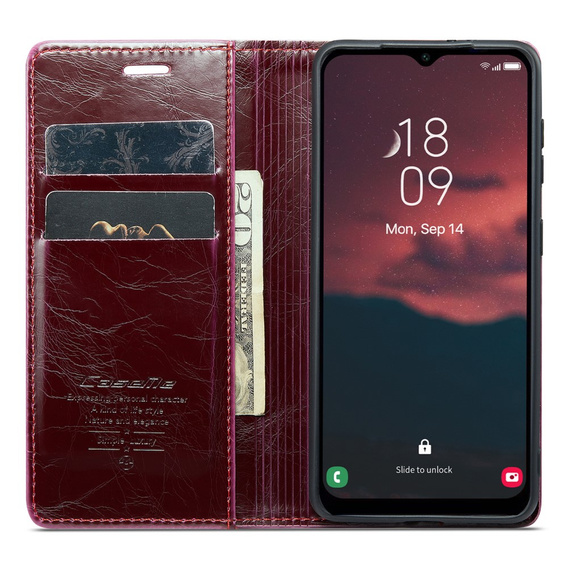 Флип-кейс CASEME для Samsung Galaxy A34 5G, Waxy Textured, красный
