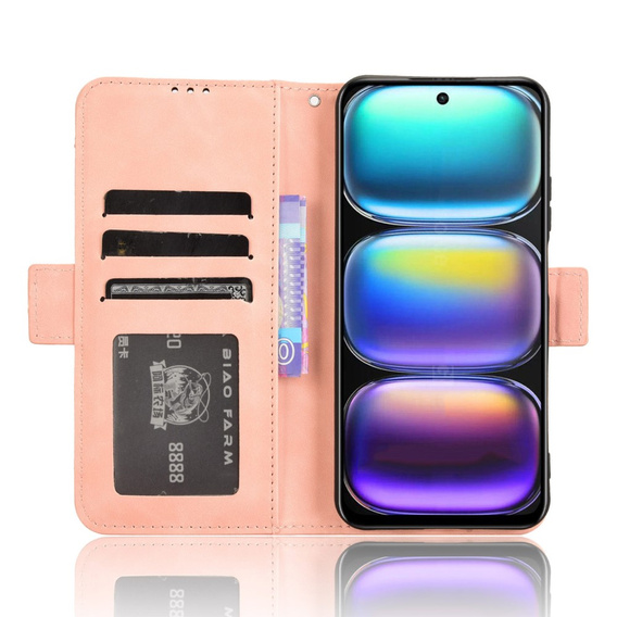 Откидной чехол для Infinix Hot 50 4G, Card Slot, розовый