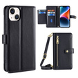 Откидной чехол для iPhone 14, Wallet Zipper Pocket, чёрный
