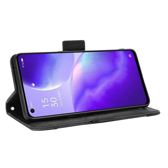 Футляр з клапаном для Oppo Reno 5 5G, Card Slot, чорний