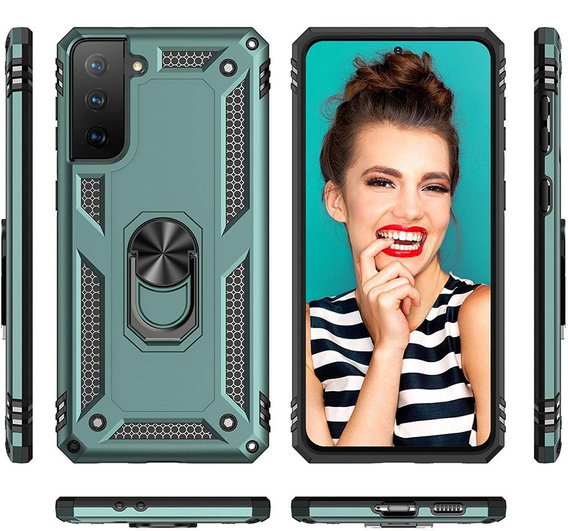 Броньований Чoхол до Samsung Galaxy S21, Nox Case Ring, зелений