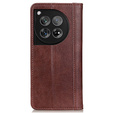 Чехол до OnePlus 12 5G, Wallet Litchi Leather, коричневый