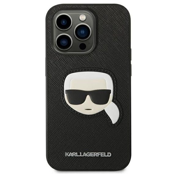 Чехол Karl Lagerfeld до iPhone 14 Pro Max, Saffiano Karl's Head Patch, чёрный