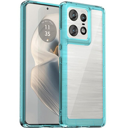 Чехол до Motorola Edge 50 Pro, Fusion Hybrid, прозрачный / синий