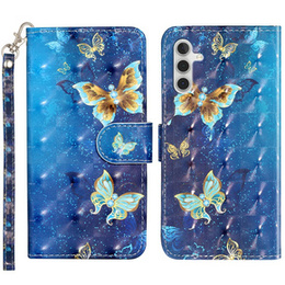 Откидной чехол для Samsung Galaxy A35 5G, Wallet, Butterflies синий