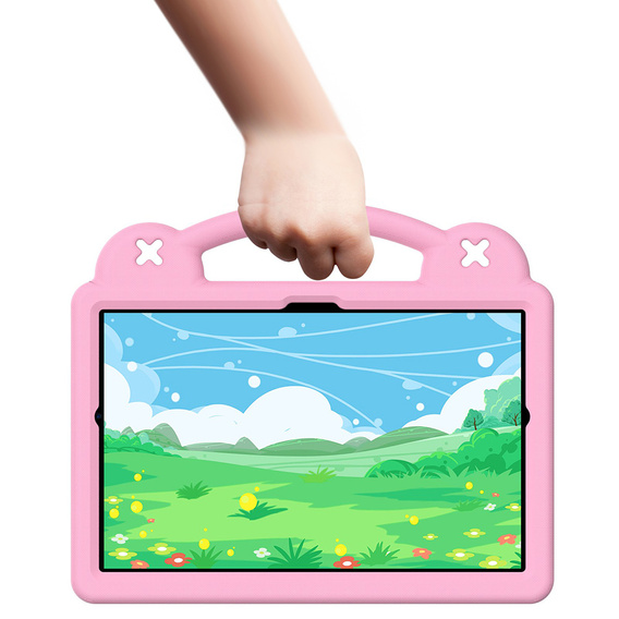 Детский чехол для Lenovo M10 X306 2 Gen / M10 Plus TB-X606 10.3 / Samsung Tab A 10.1 T510/515 / K10 X6C6, Cute Patterns, с подставкой, розовый