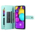 Откидной чехол для iPhone 16, Wallet Zipper Pocket, зелёный