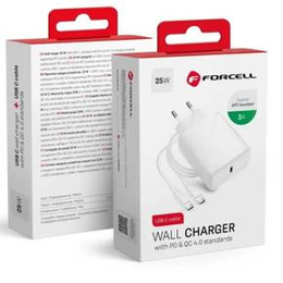 Forcell Зарядное устройство USB-C 3A 45W PD QC 4.0 - White