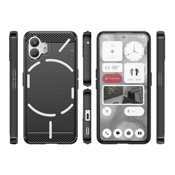 Чoхол до Nothing Phone 2, Carbon, чорний