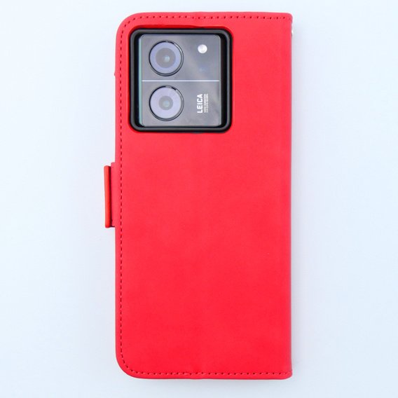 Футляр з клапаном для Xiaomi 13T / 13T Pro, Card Slot, червоний