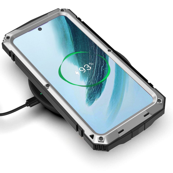 Бронированный чехол для Samsung Galaxy S25+ Plus, R-JUST, серебряный