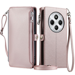 Откидной чехол для Xiaomi Redmi 14C / Xiaomi Poco C75, Wallet Zipper Pocket, розовый