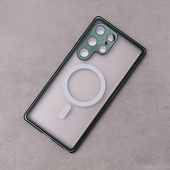 Магнітний чохол Dual Glass MagSafe для Samsung Galaxy S23 Ultra, зелений