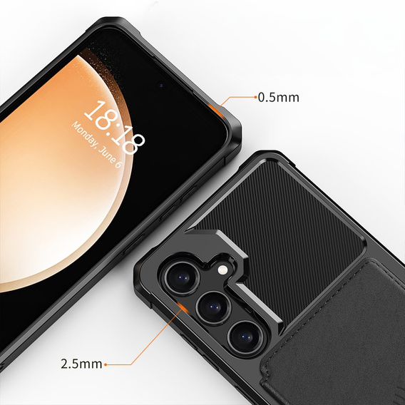 Чехол для Samsung Galaxy A55 5G, Card Holder Kickstand, чёрный