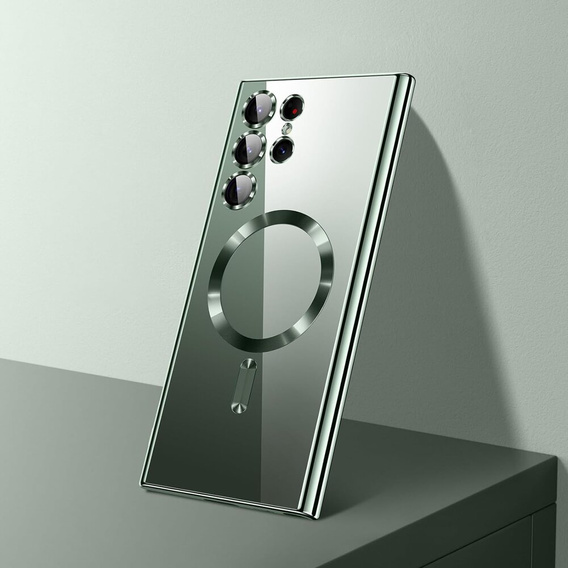 Чехол до Samsung Galaxy S23 Ultra, MagSafe Hybrid, зелёный