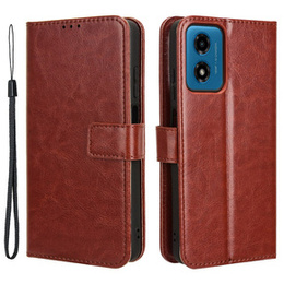 Футляр з клапаном для Motorola Moto G24 / G24 Power / G04, Crazy Horse Wallet, коричневий