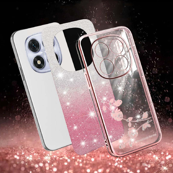 Чохол з блискітками Glitter Flower для Xiaomi Redmi Note 15 Pro Plus 5G