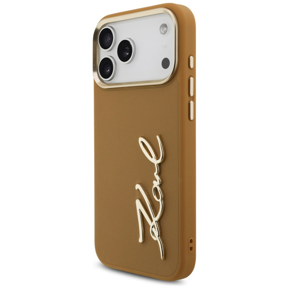 Чехол Karl Lagerfeld Karl Script Logo – с металлическими кнопками для iPhone 17 Pro Max