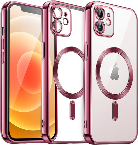Чохол для iPhone 11, Electro MagSafe, рожевий + Скло на екран
