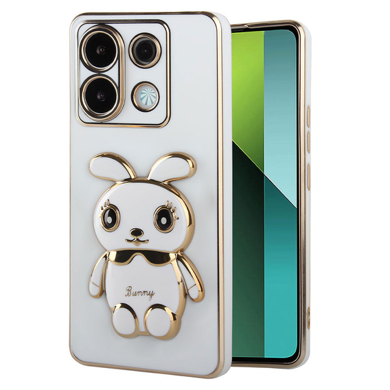 Чохол для Xiaomi Redmi Note 13 Pro 5G, Rabbit, білий + загартоване скло 9H