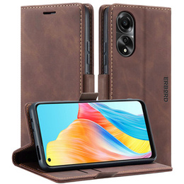 Чехол для Oppo A78 4G, ERBORD Vintage, бумажник с клапаном, кофе