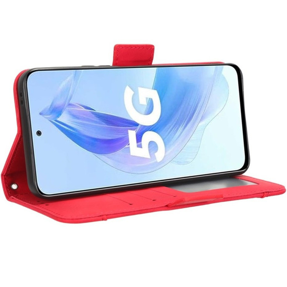 Футляр з клапаном для Honor 90 Lite 5G, Card Slot, червоний