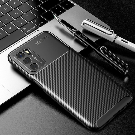 Чехол до Oppo A16, Carbon Gel, чёрный