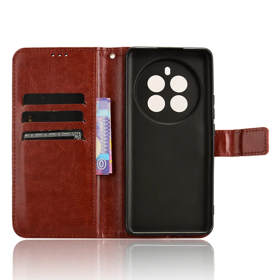 Футляр з клапаном для Realme 12 Pro 5G / 12 Pro+ 5G, Crazy Horse Wallet, коричневий