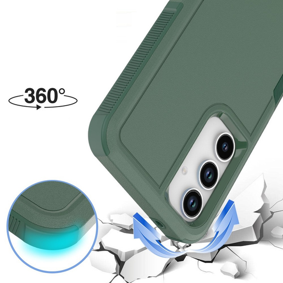 Бронированный чехол для Samsung Galaxy A55 5G, Dual Shockproof, тёмно-зелёный