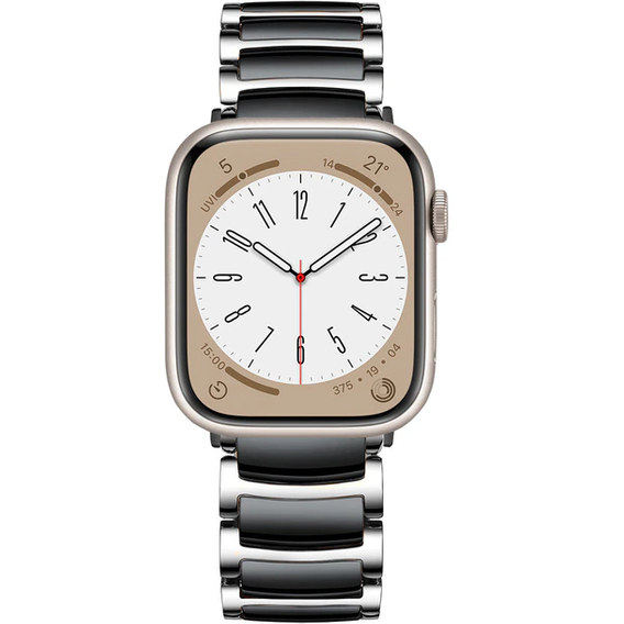 Браслет Stainless до Apple Watch 1/2/3/4/5/6/7/SE 42/44MM - Silver/Black