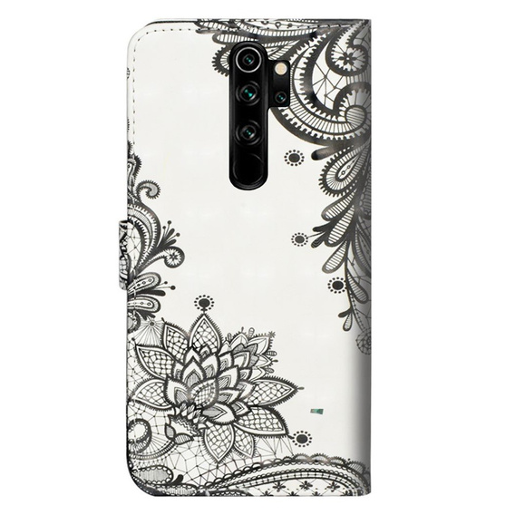 Откидной чехол для Xiaomi Redmi Note 8 Pro, Wallet flowers, белый