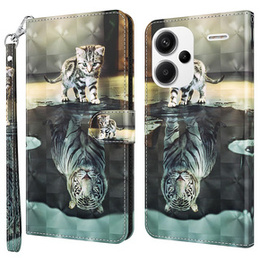 Откидной чехол для Xiaomi Redmi Note 13 Pro+, Wallet, Cat & Tiger