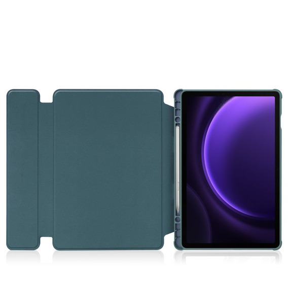 Чехол клавиатура для Samsung Galaxy Tab S10 Lite / S10 FE / S9 FE, Rotary 360° Leather, тёмно-зелёный
