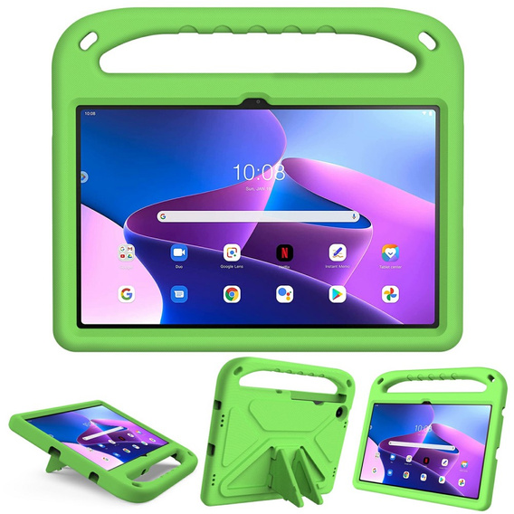 Детский чехол для Lenovo Tab M10 Plus 10.6 Gen 3 TB-125F TB-128F, детский чехол с ручкой, зелёный