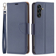 Откидной чехол для Samsung Galaxy A55 5G, Wallet Litchi Leather, темно-синий