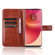 Футляр з клапаном для Motorola Edge 50 Fusion 5G, Crazy Horse Wallet, коричневий