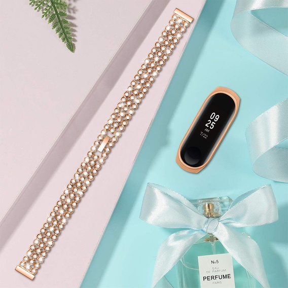 Браслет Rhinestone Decor до Xiaomi Mi Band 5 - Gold