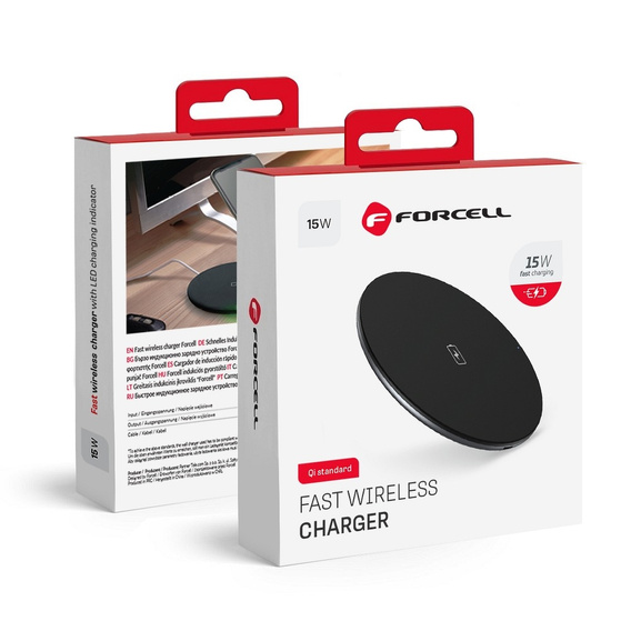 Индукционное зарядное устройство Forcell Quick Charge, 15W, Black
