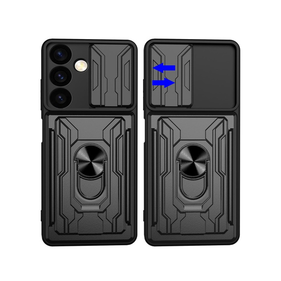 Броньований чохол для Samsung Galaxy S24, Camera Slide Card Slot, чорний