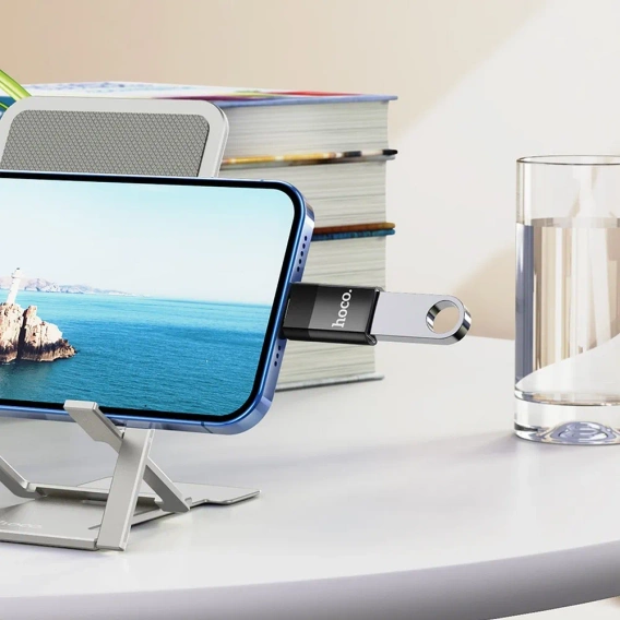 Адептер HOCO - USB-C TYPE-C на Lightning, Black