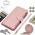 Чохол-книжка для Samsung Galaxy S24 Ultra, Wallet Zipper Pocket RFID, з плечовим ременем, чорний