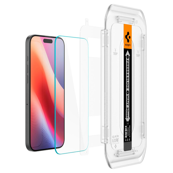 Закаленное стекло Spigen для iPhone 17 / 17 Pro / 16 Pro, Glas.TR EZ Fit (2 шт.)