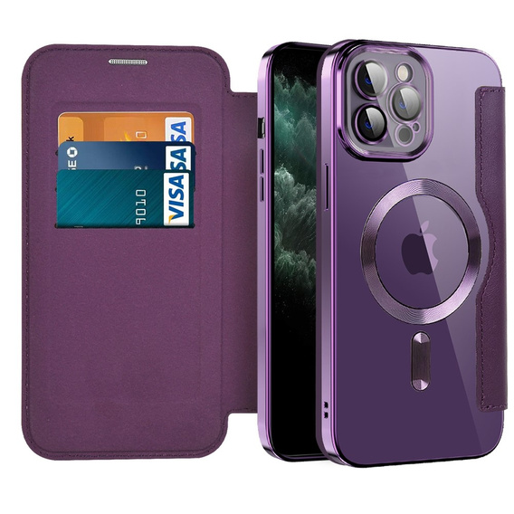 Чохол-книжка для iPhone 11 Pro Max, RFID Wallet MagSafe CamShield, фіолетовий