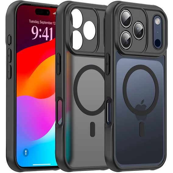 Матовый чехол для iPhone 17, для Magsafe, матовый черный