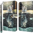 Чохол-книжка для Samsung Galaxy A14 4G/5G, Wallet, Cat & Tiger, сірий